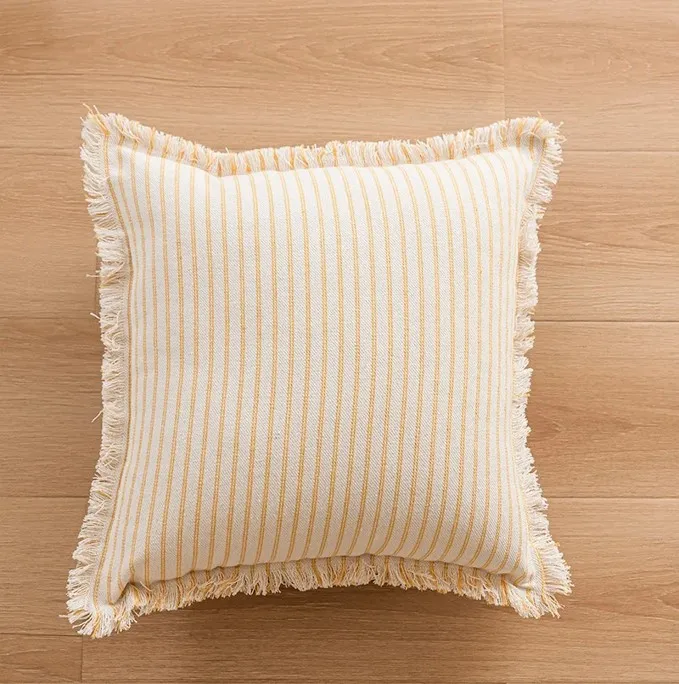 Funda de almohada - Fringed (amarillo)