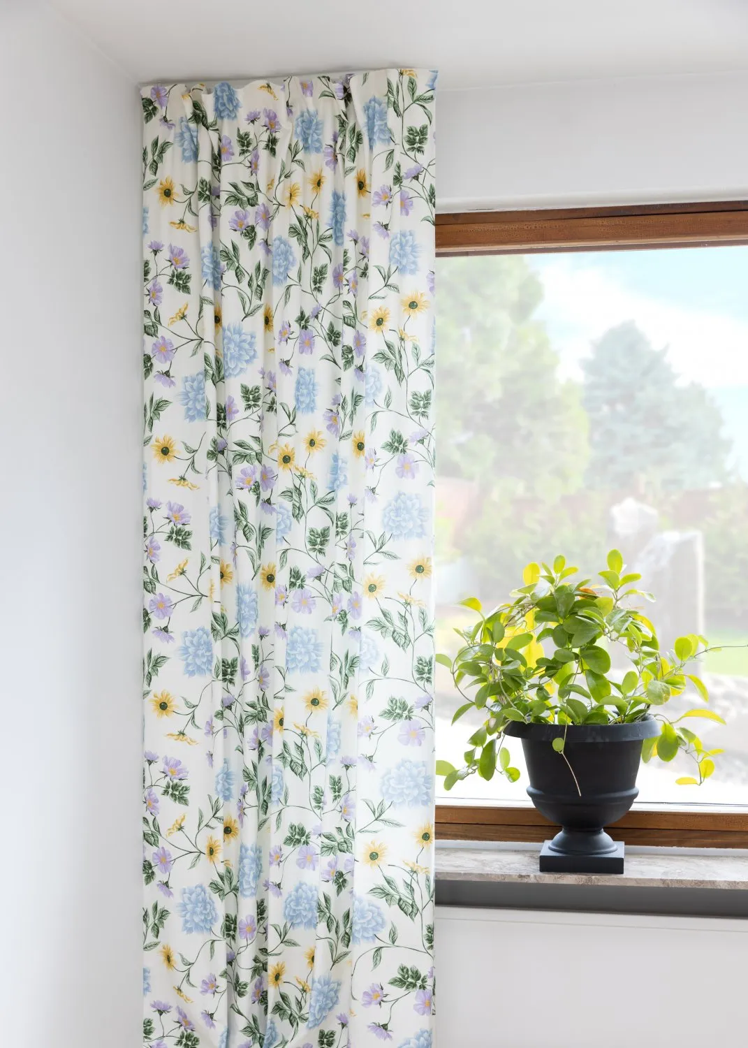 Cortinas - Cortina de algodón Dahlia (azul)