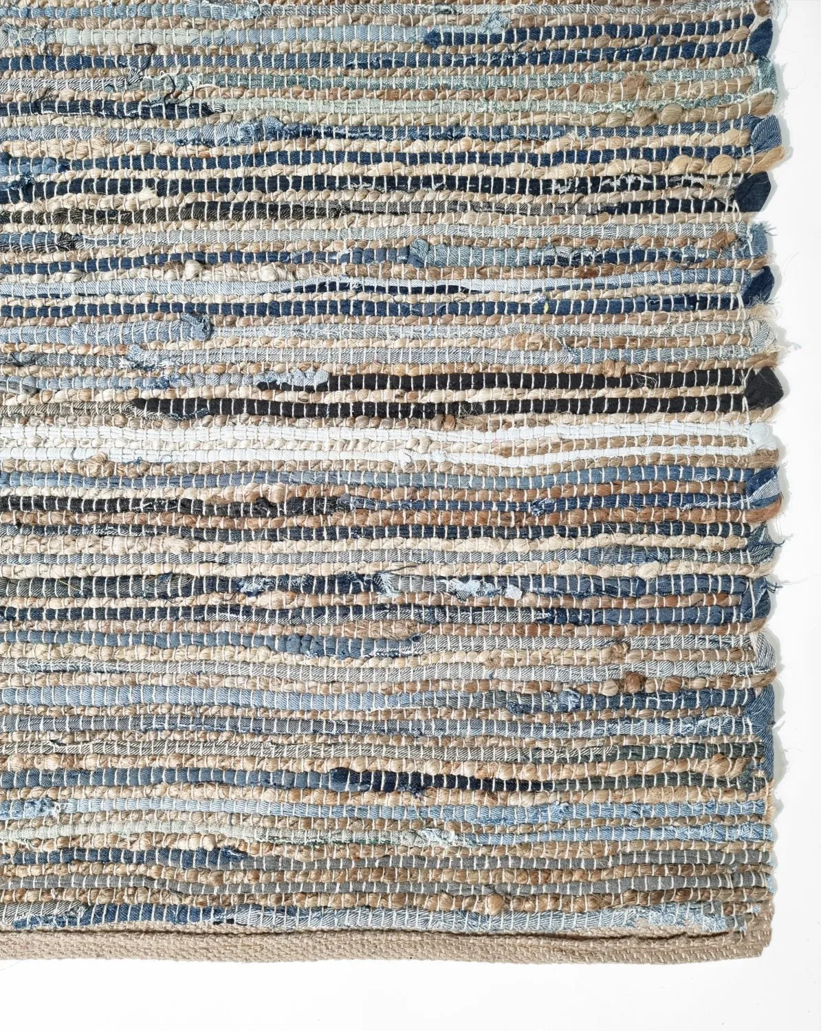 Alfombra de algodón - Darsi (azul/beige)