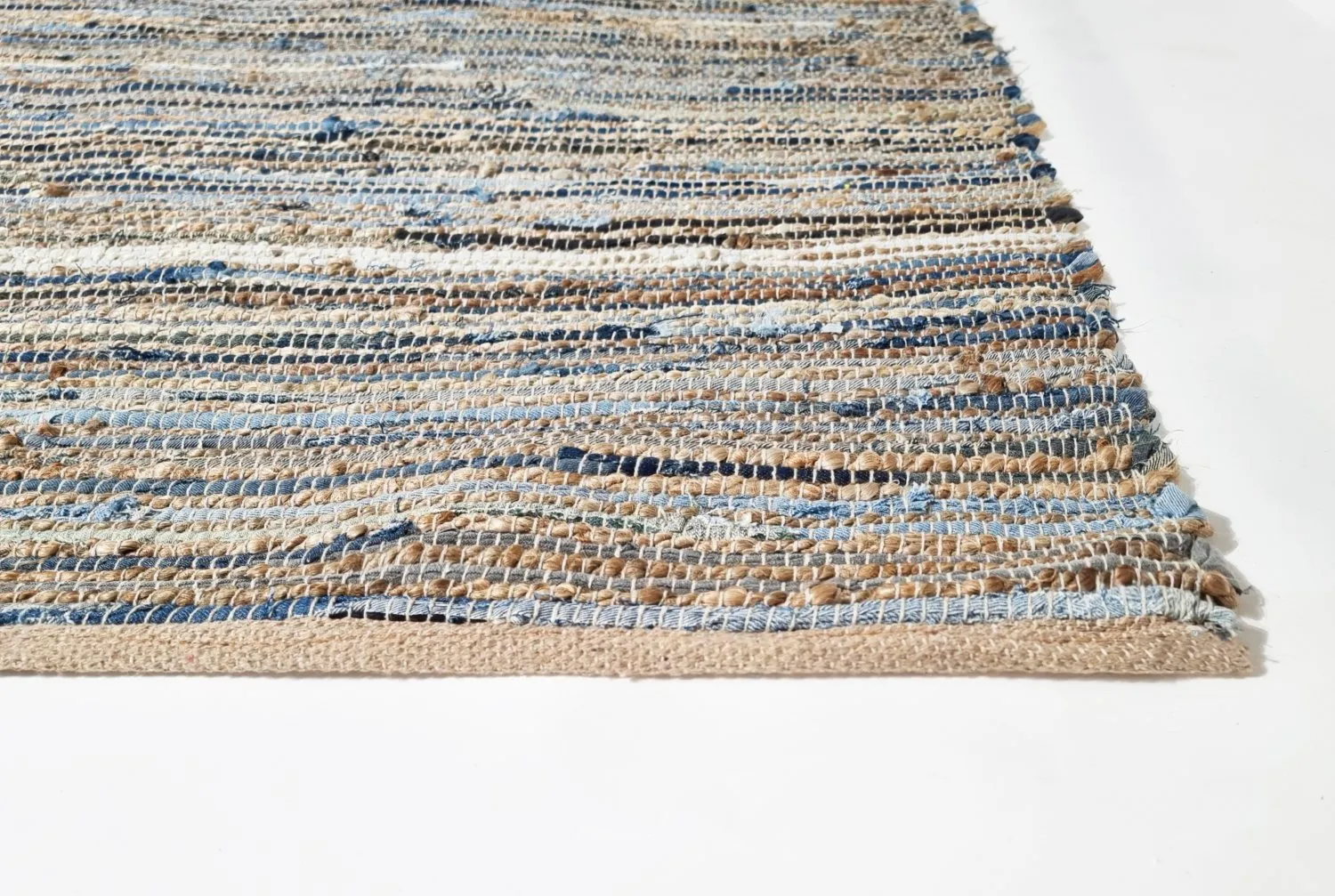 Alfombra de algodón - Darsi (azul/beige)