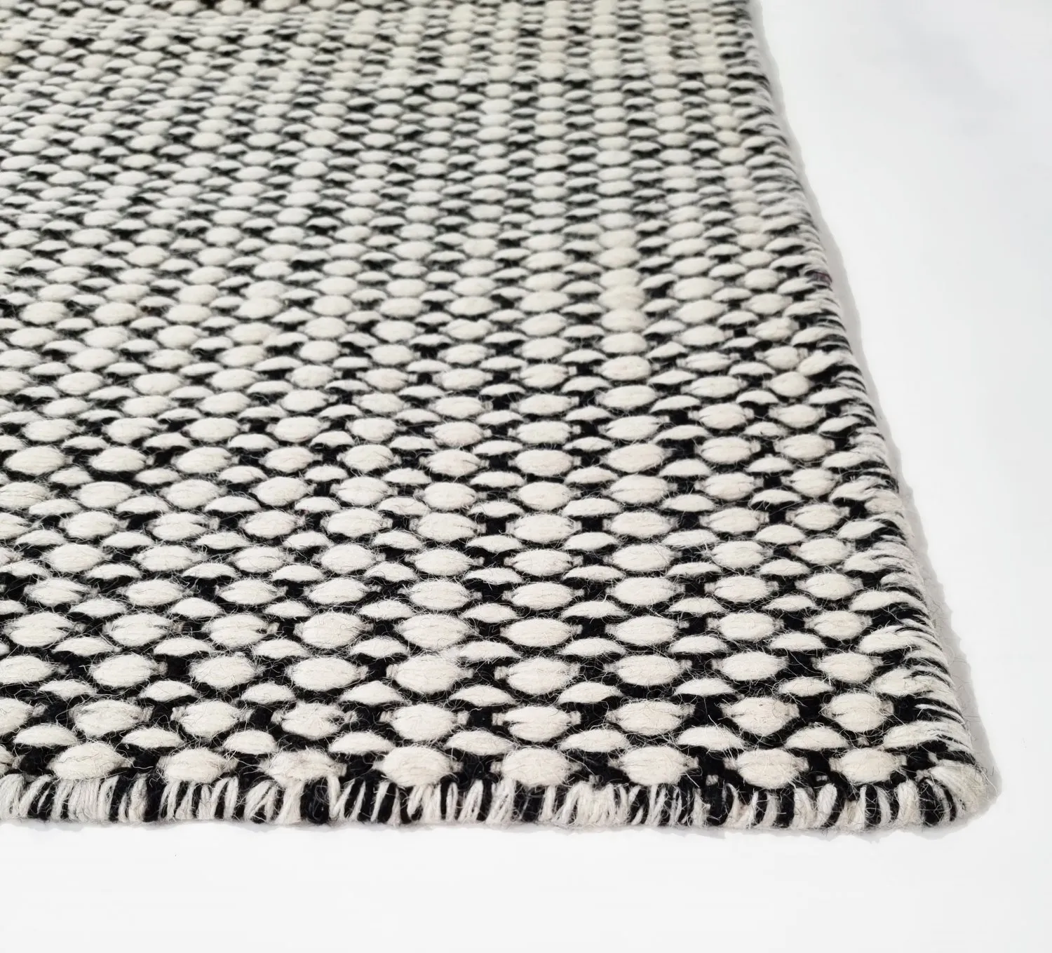 Alfombra de Lana - Delly (negro/blanco)
