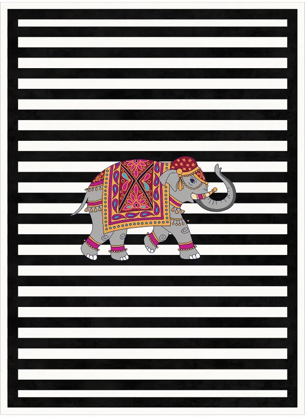 Alfombra Wilton - Develi (negro/blanco)