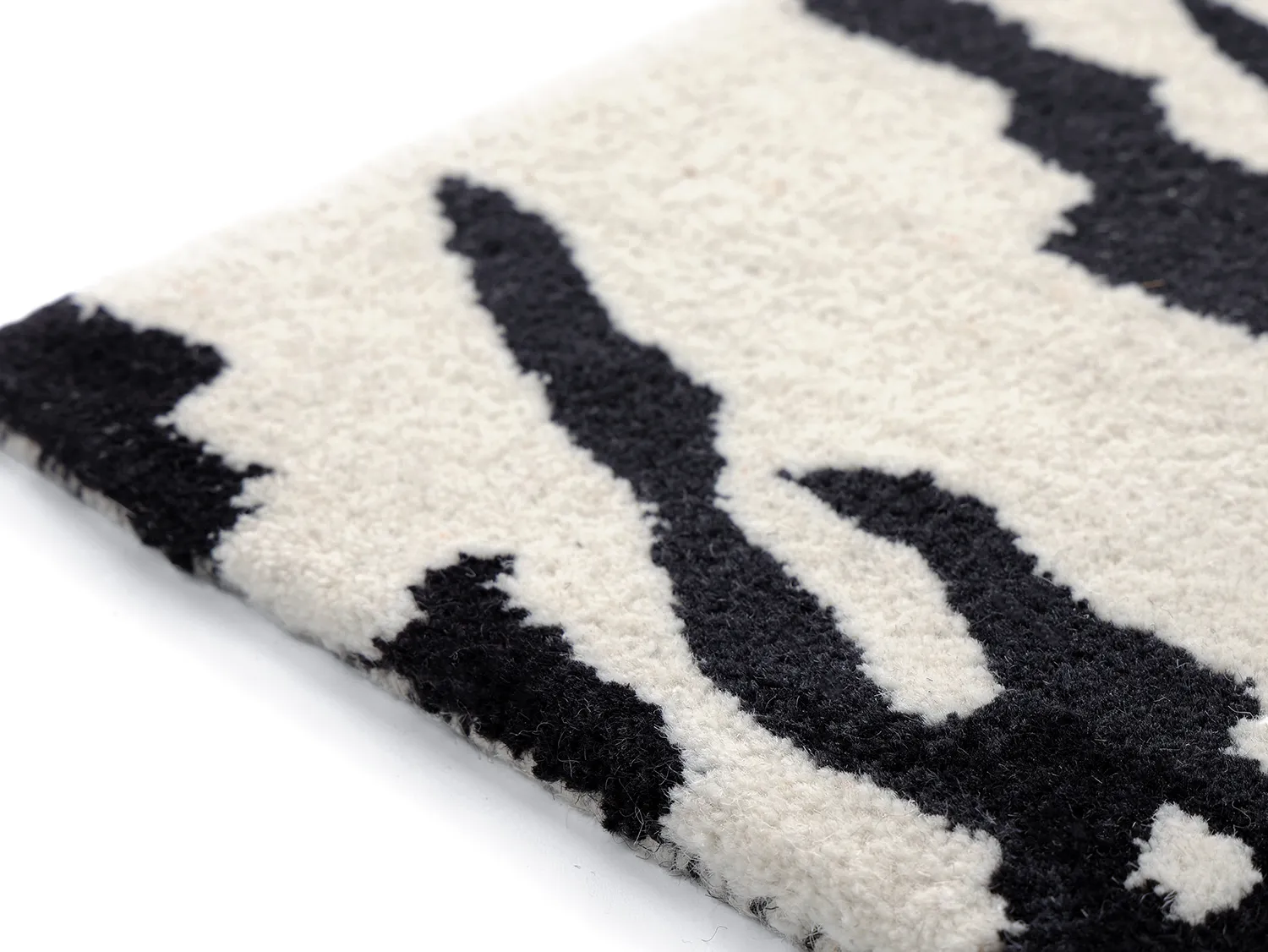 Felpudo - Zebra Tufted Wool Premium (blanco/negro)