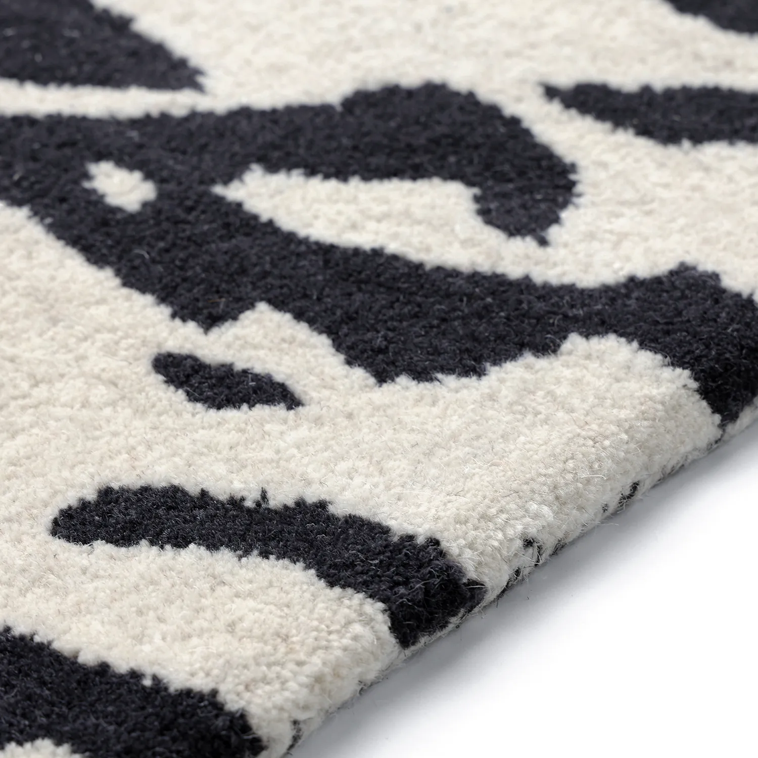 Felpudo - Zebra Tufted Wool Premium (blanco/negro)