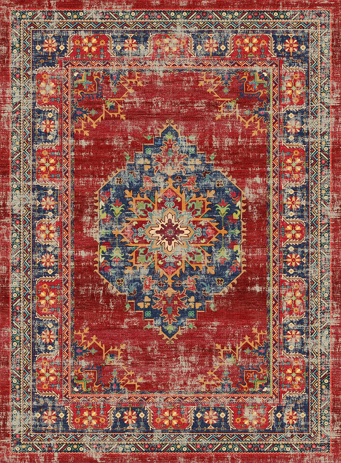 Alfombra Wilton - Soussi (rojo/multi)
