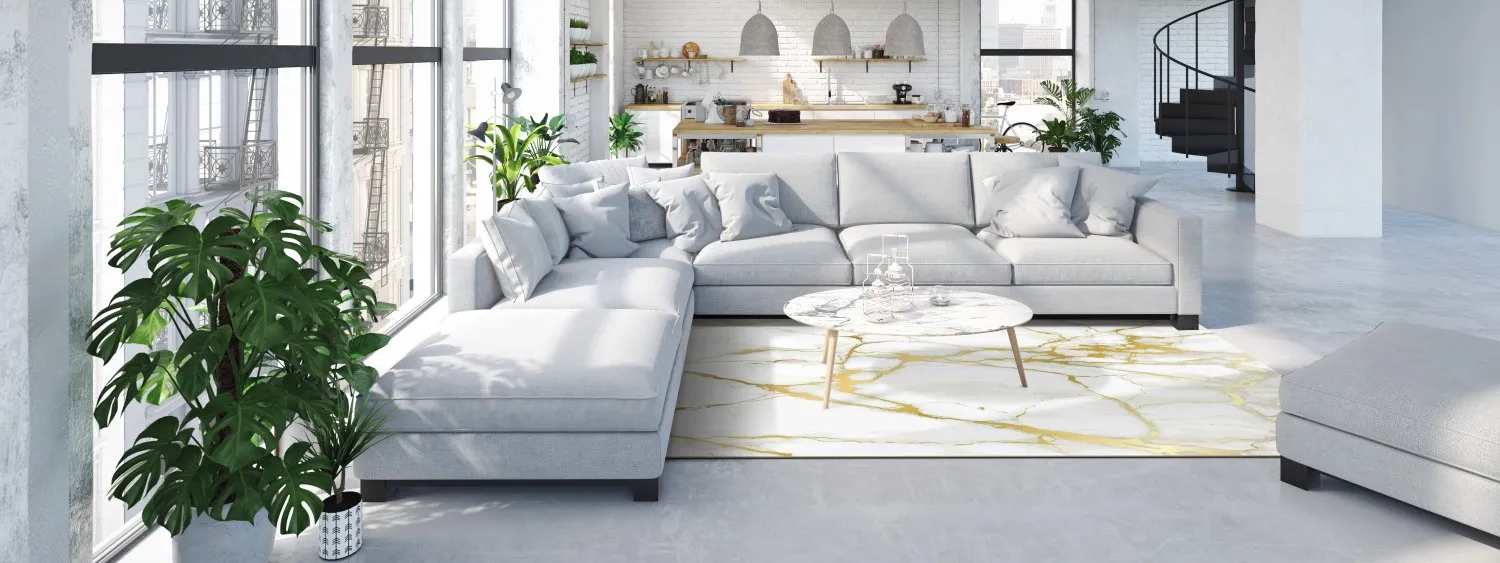 Alfombra Wilton - Cesina (stone/blanco/dorado)