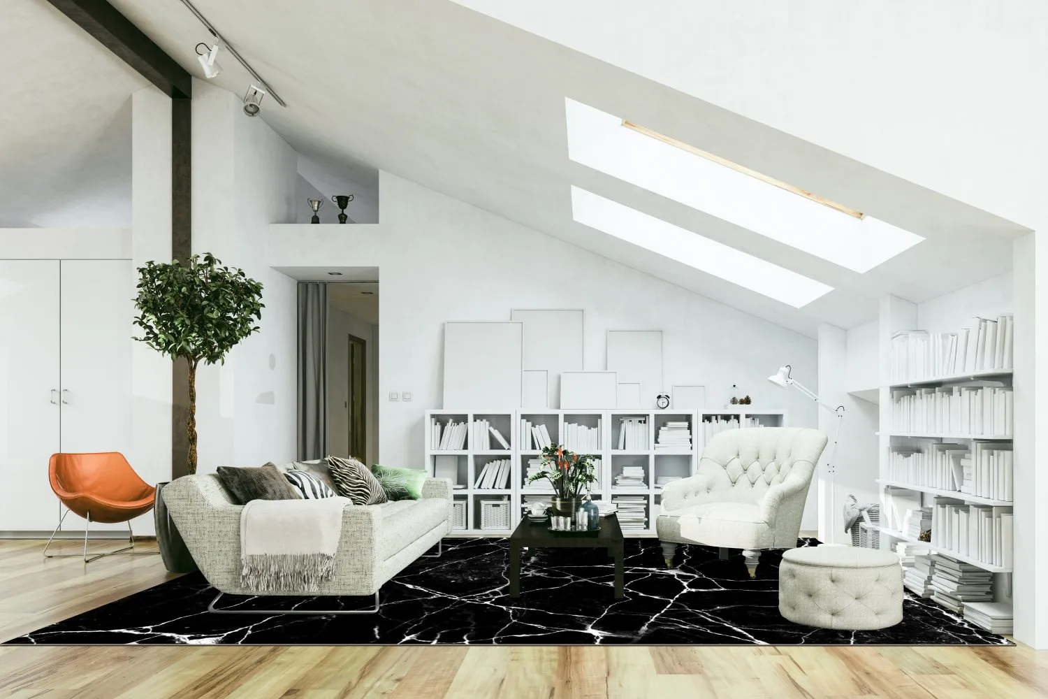 Alfombra Wilton - Vieste (negro/blanco)