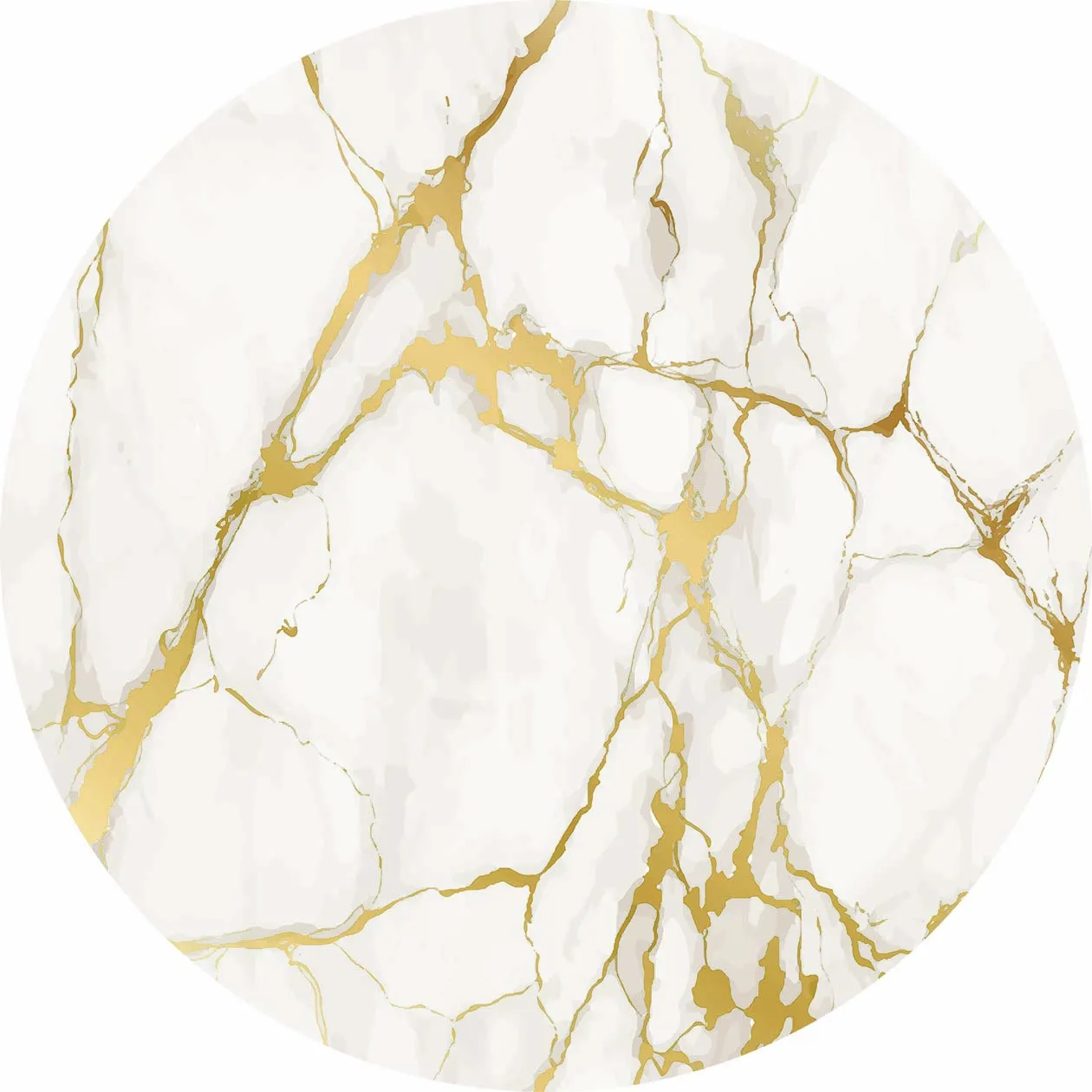 Alfombras redondeadas - Cesina (stone/blanco/dorado)