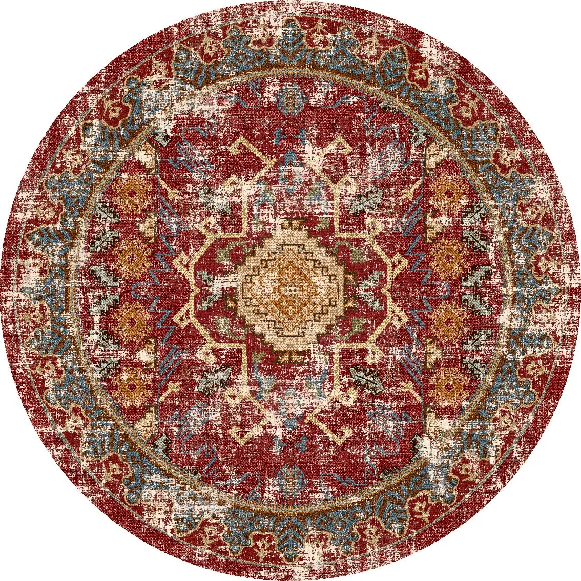 Alfombras redondeadas - Idri (rojo/multi)