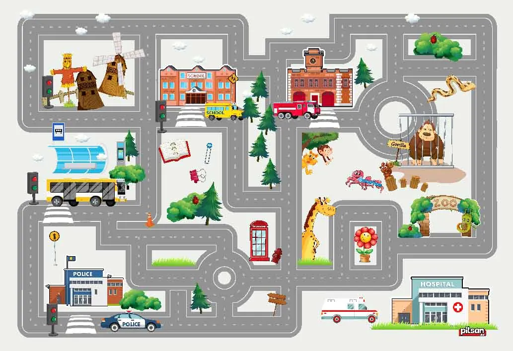 Alfombra infantil - City Street (multi)
