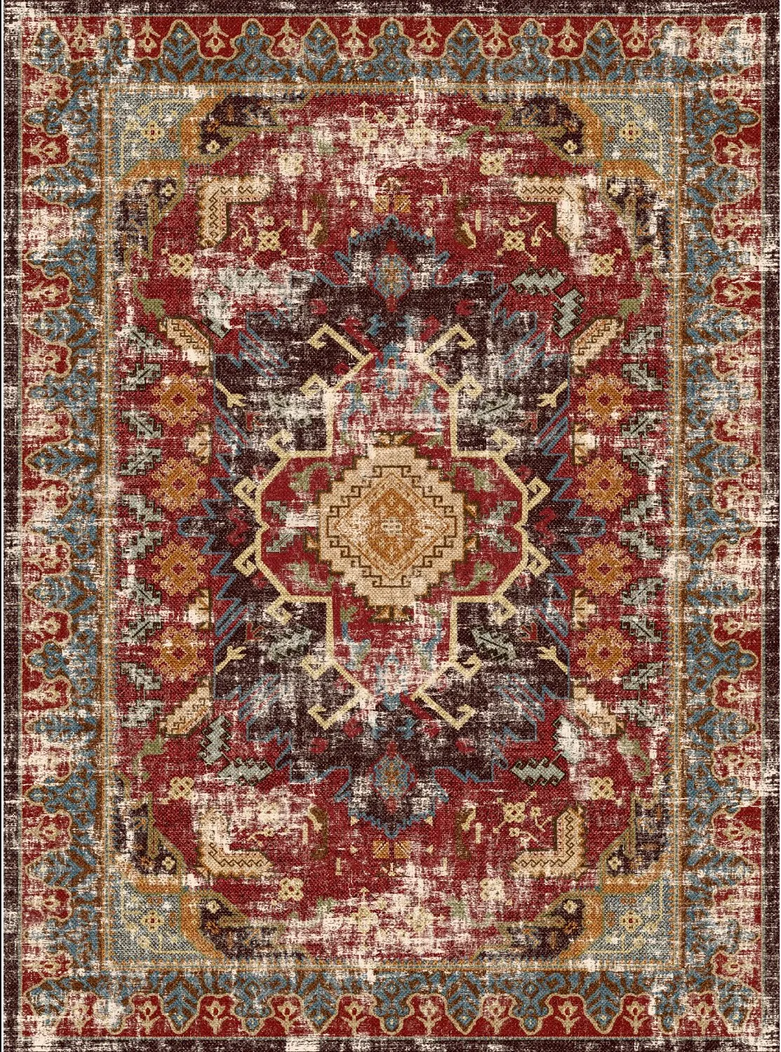 Alfombra Wilton - Idri (rojo/multi)