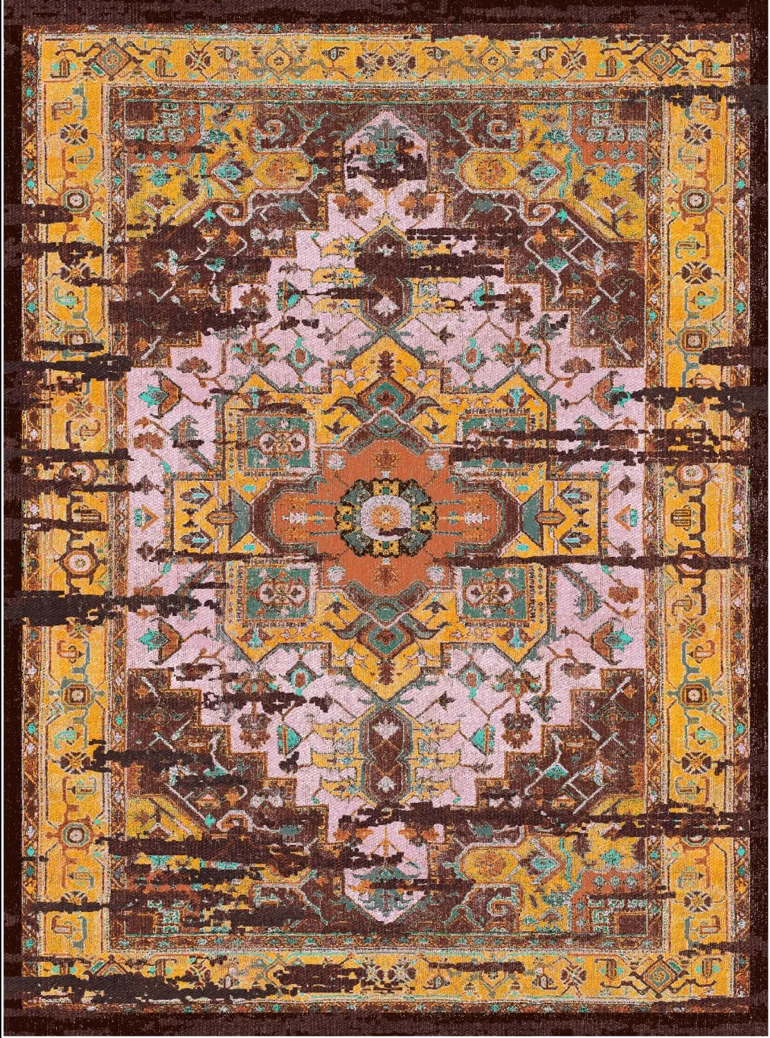 Alfombra Wilton - Darnah (amarillo/multi)