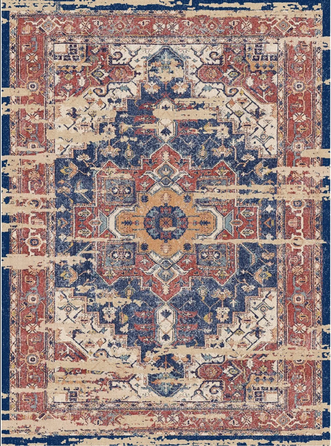Alfombra Wilton - Darnah (rojo/multi)