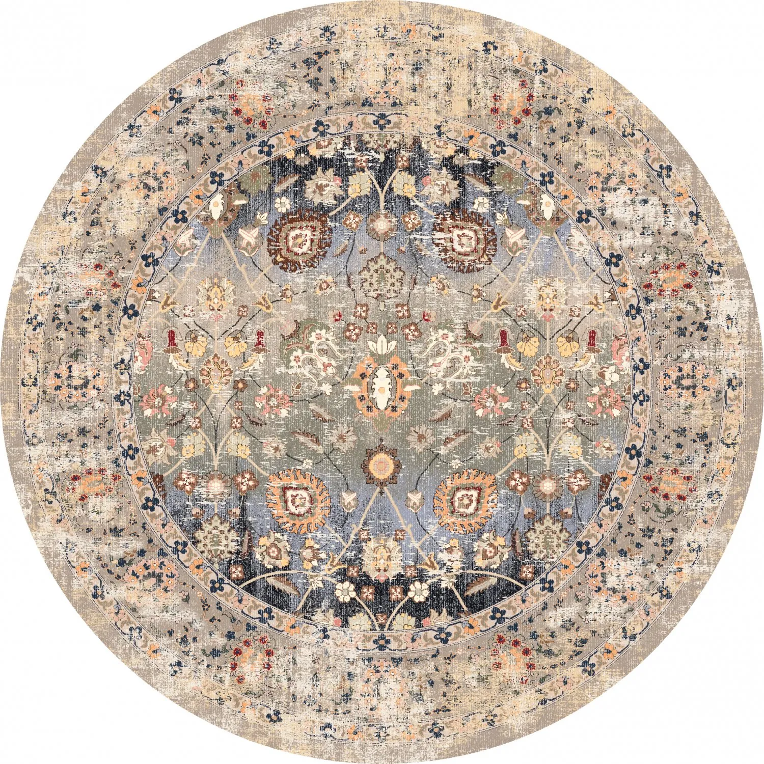 Alfombras redondeadas - Bouhjar (beige/multi)
