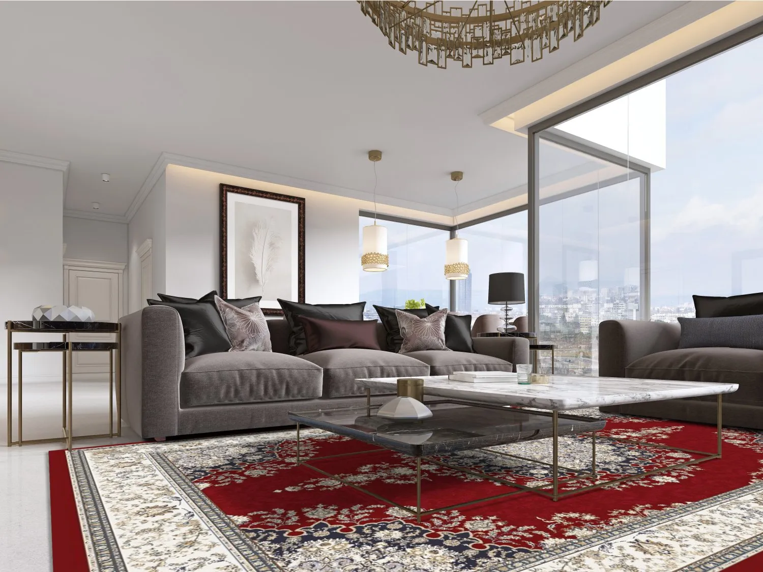 Alfombra Wilton - Lice (rojo/multi)