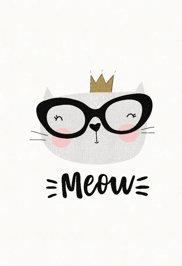 Alfombra infantil - Reading Cat (blanco)