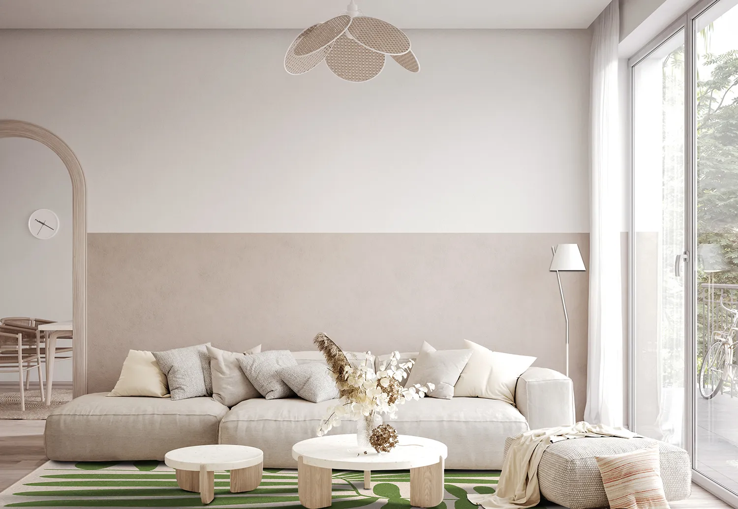 Alfombra Wilton - Romilly (beige/verde)
