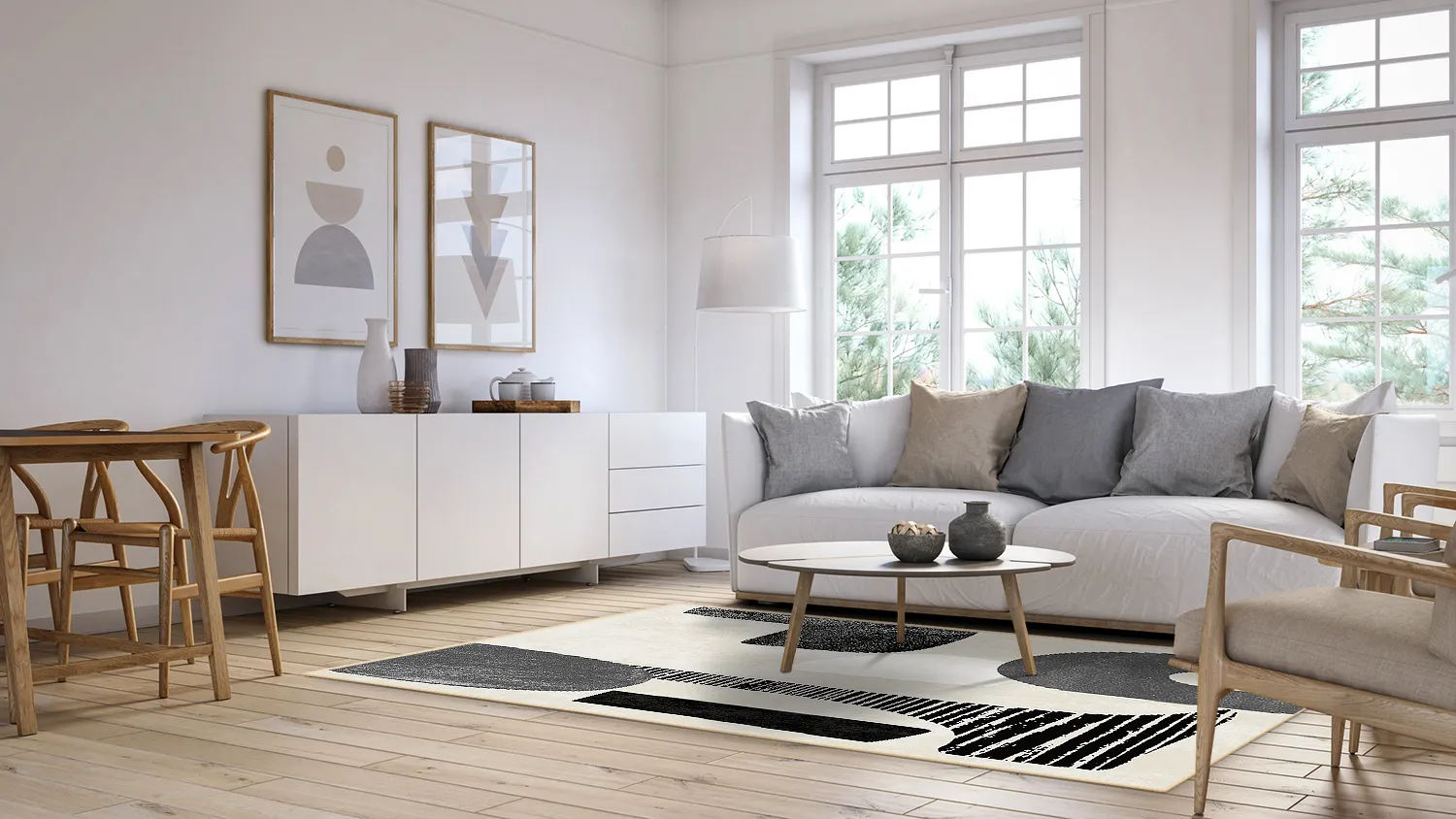 Alfombra Wilton - Suki (beige/negro)