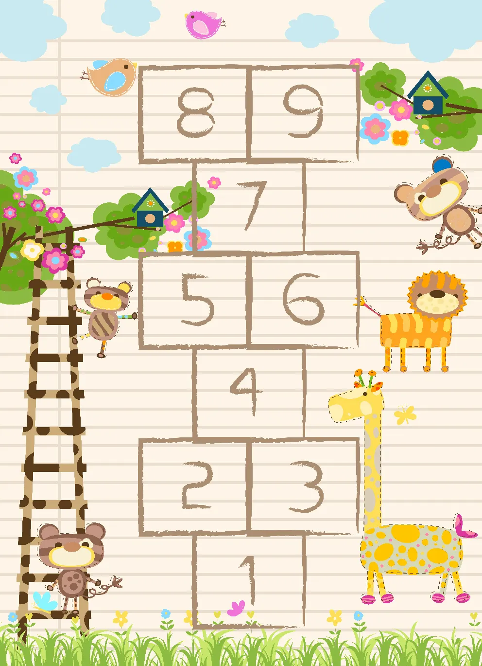 Alfombra infantil - Counting Animals (multi)