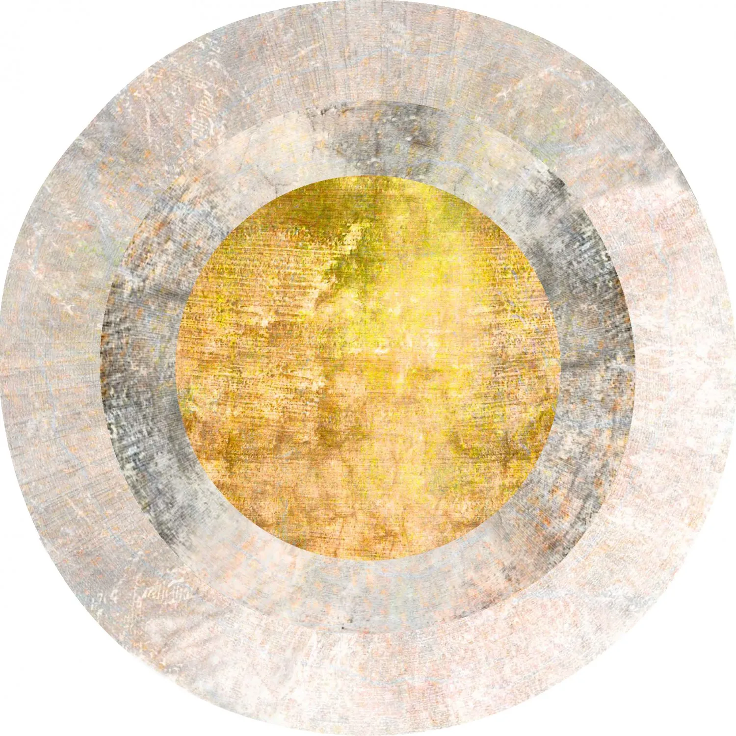Alfombras redondeadas - Budoni (gris/beige/amarillo)