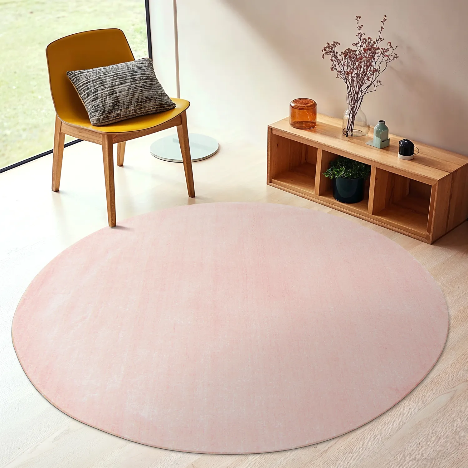 Alfombras redondeadas - Recycled PET with viscose look (rosa)