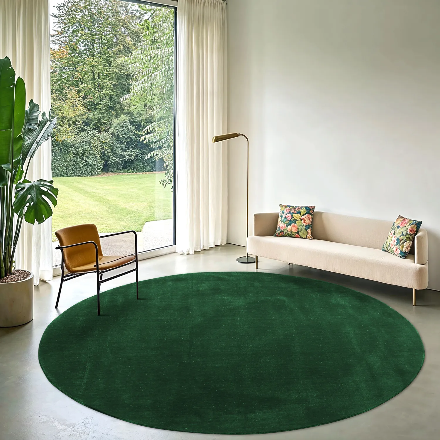 Alfombras redondeadas - Recycled PET with viscose look (verde)