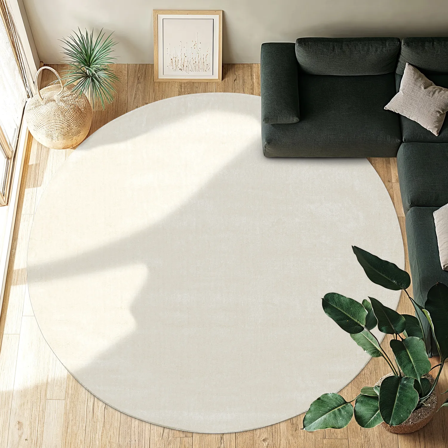 Alfombras redondeadas - Recycled PET with viscose look (offwhite)
