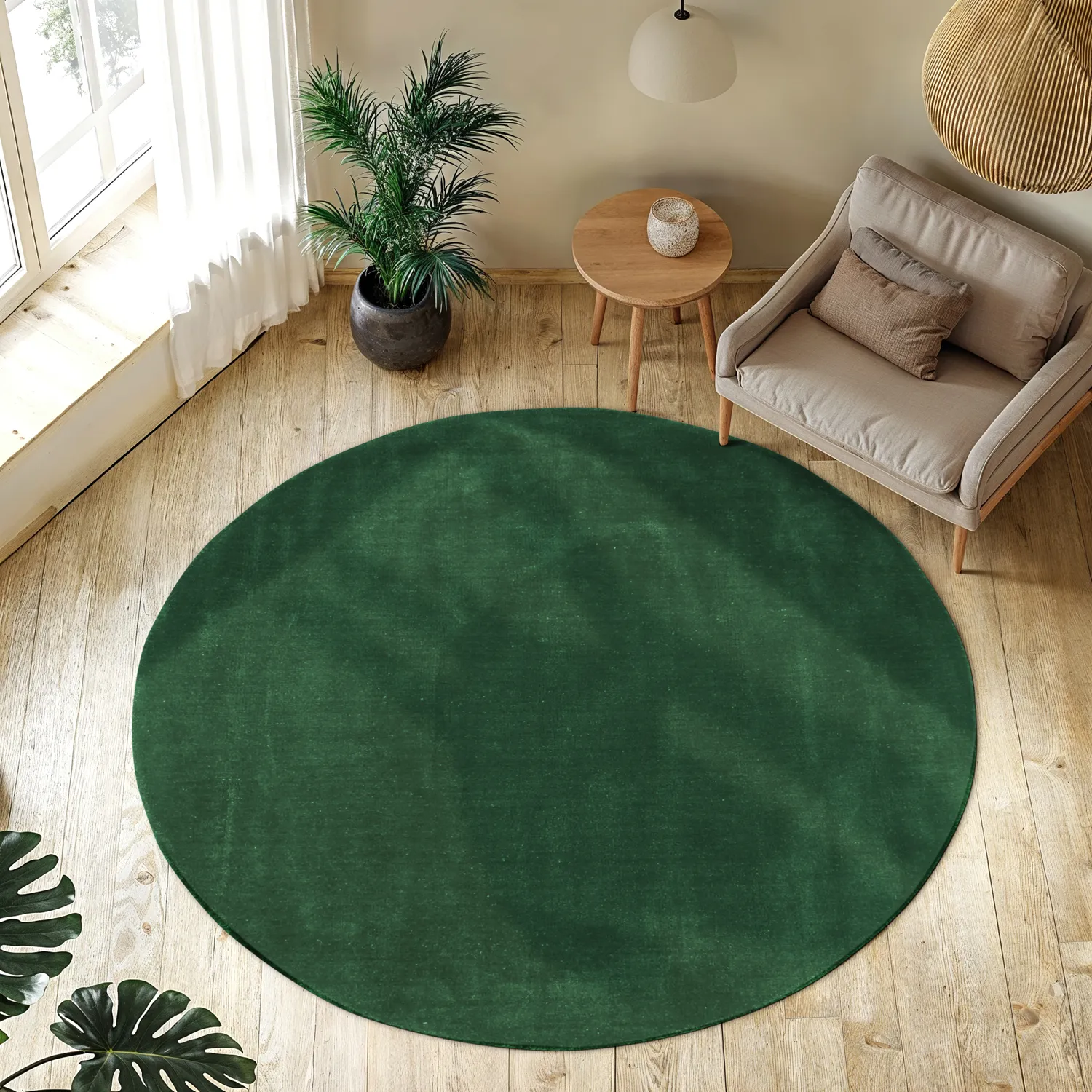 Alfombras redondeadas - Recycled PET with viscose look (verde)