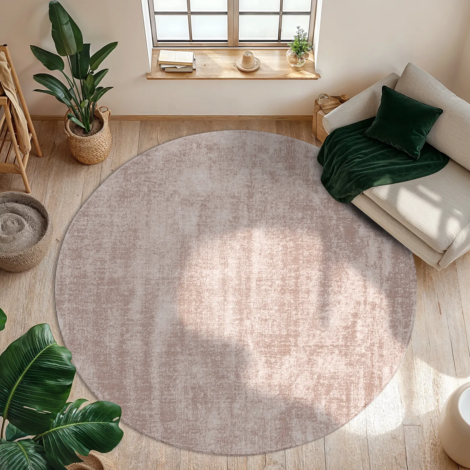 Alfombras redondeadas - Recycled PET with viscose look (marrón claro)
