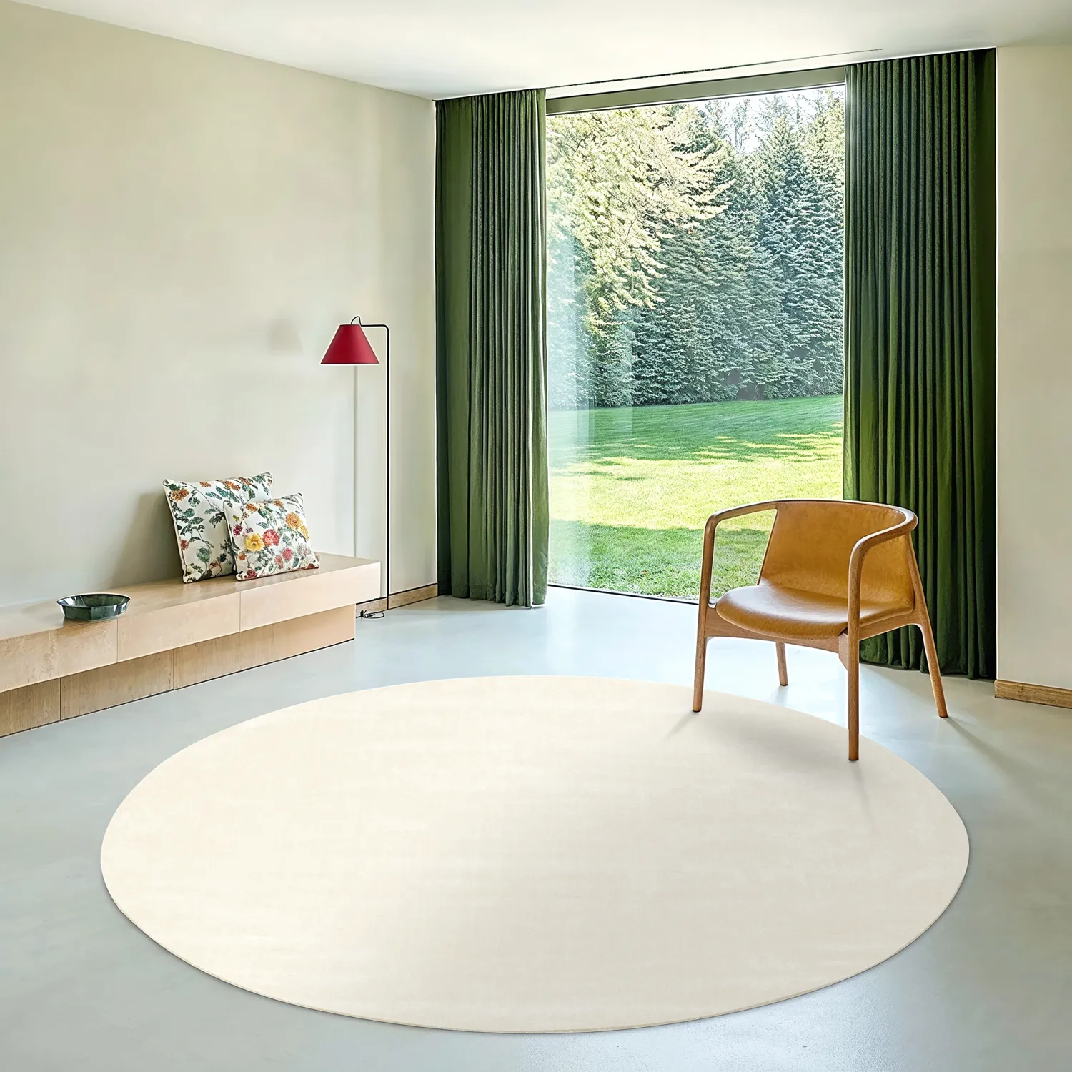 Alfombras redondeadas - Recycled PET with viscose look (offwhite)