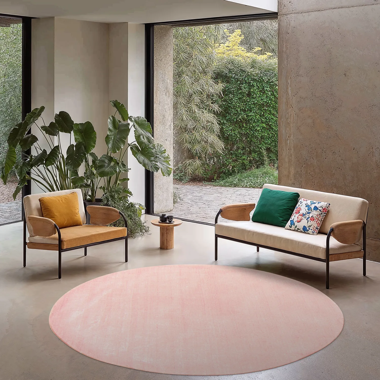 Alfombras redondeadas - Recycled PET with viscose look (rosa)