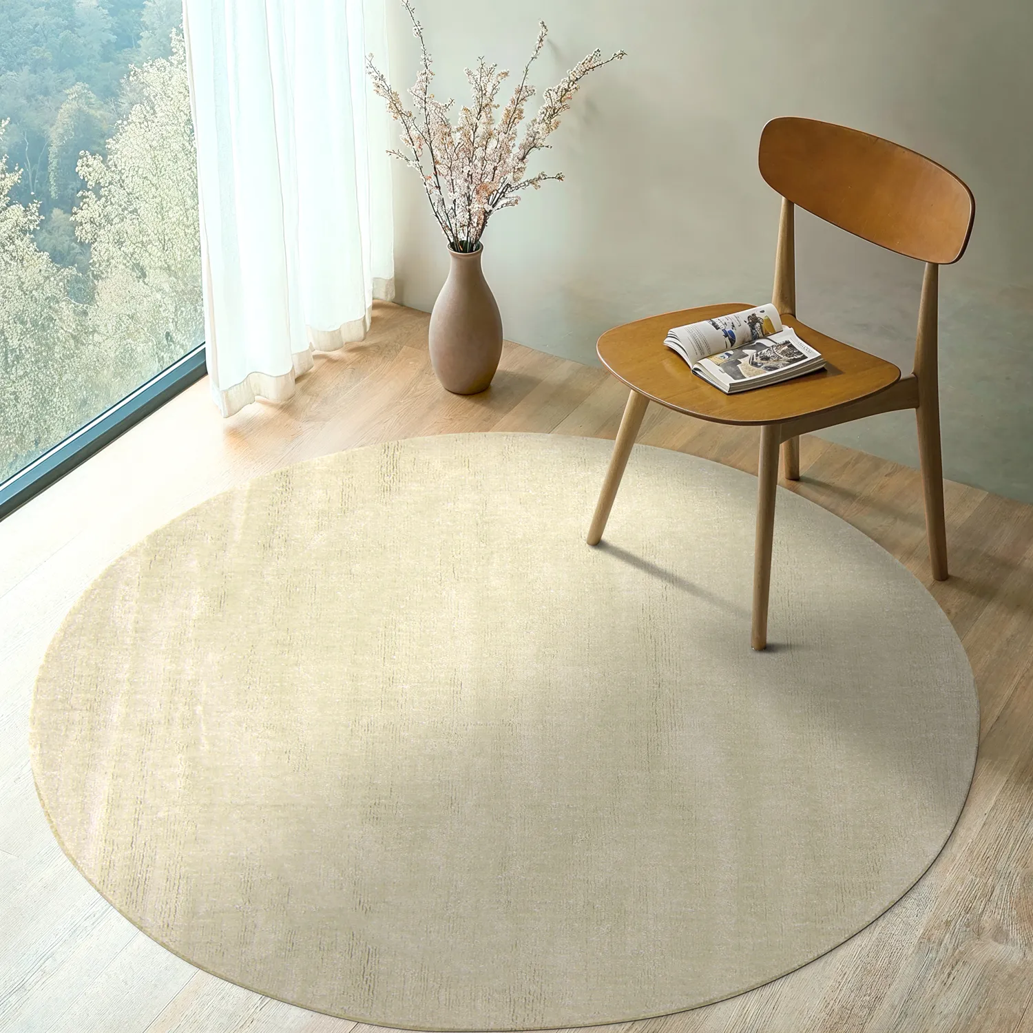 Alfombras redondeadas - Recycled PET with viscose look (mint)