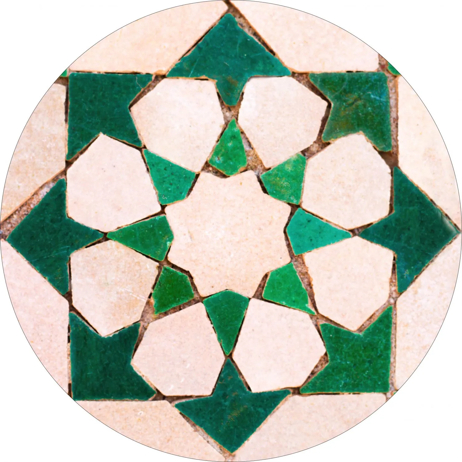 Alfombras redondeadas - Chia (verde/beige)