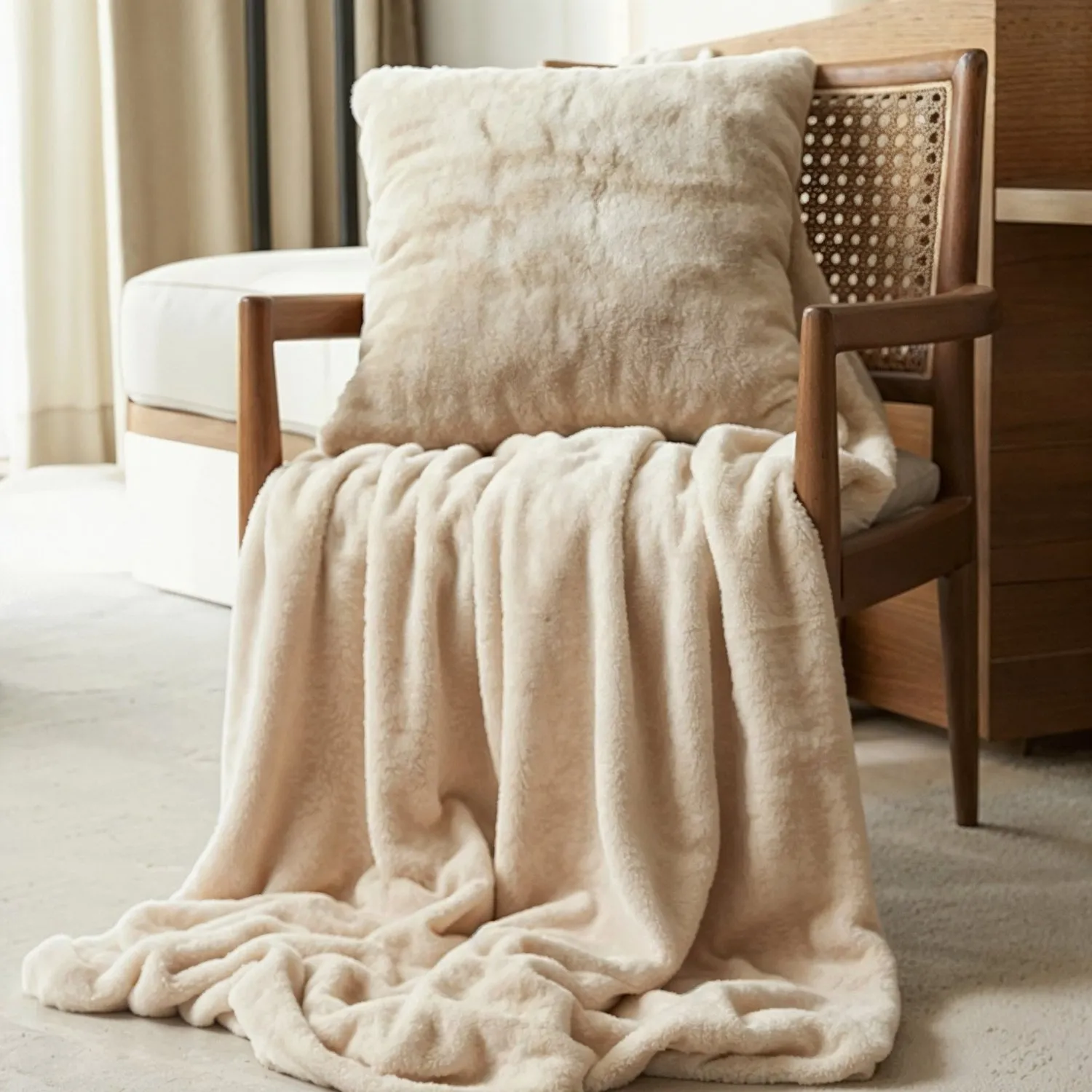 Mantas - Aranga Super Soft Throw (beige)