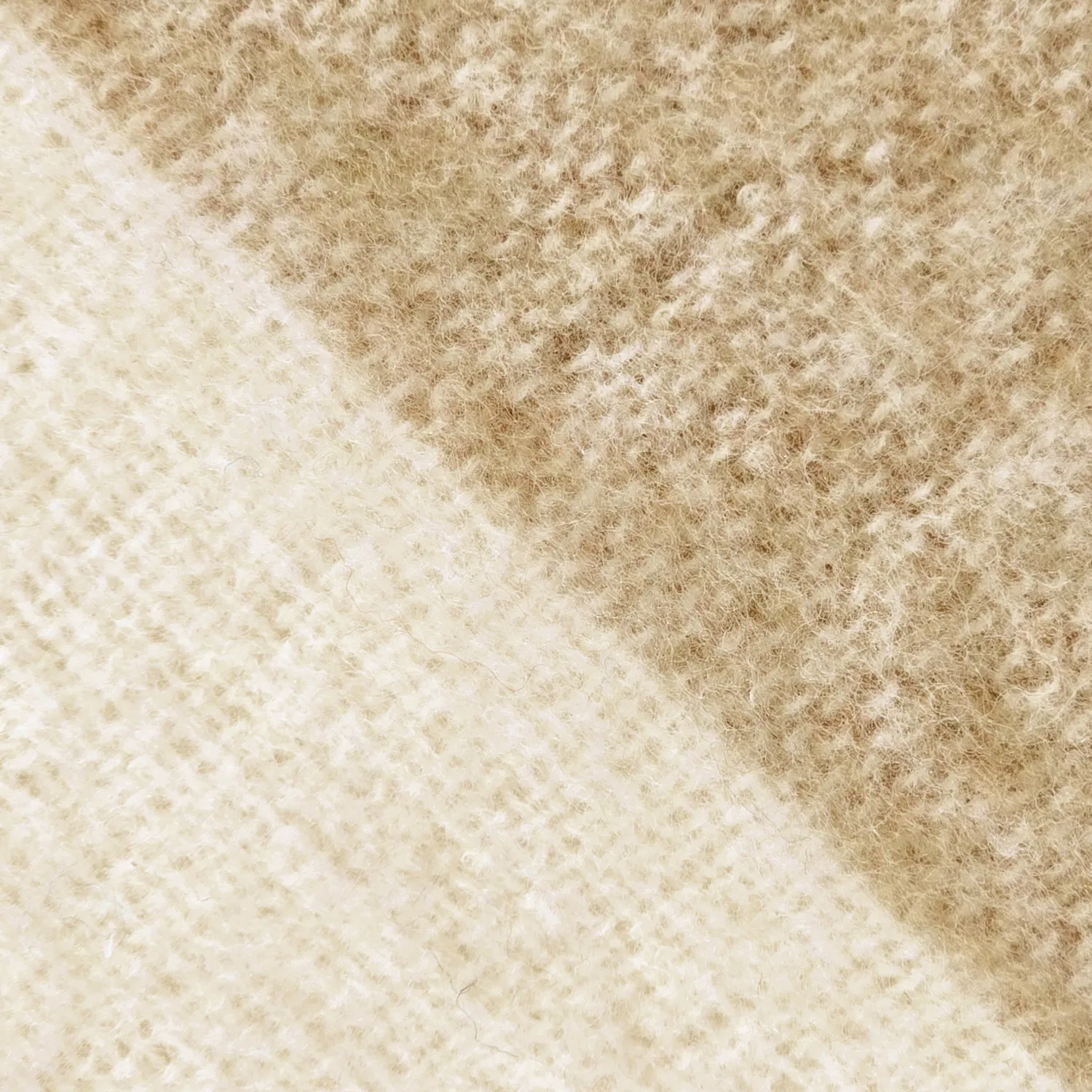 Mantas - Manta de mezcla de lana - Beatriz Stripe (beige/blanco)