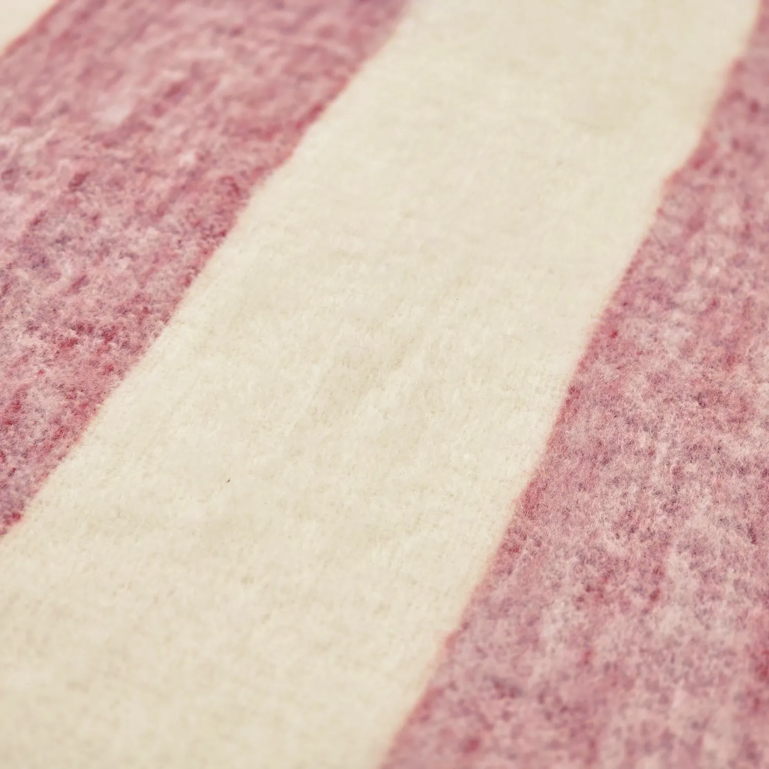 Mantas - Manta de mezcla de lana - Beatriz Stripe (rojo/blanco)