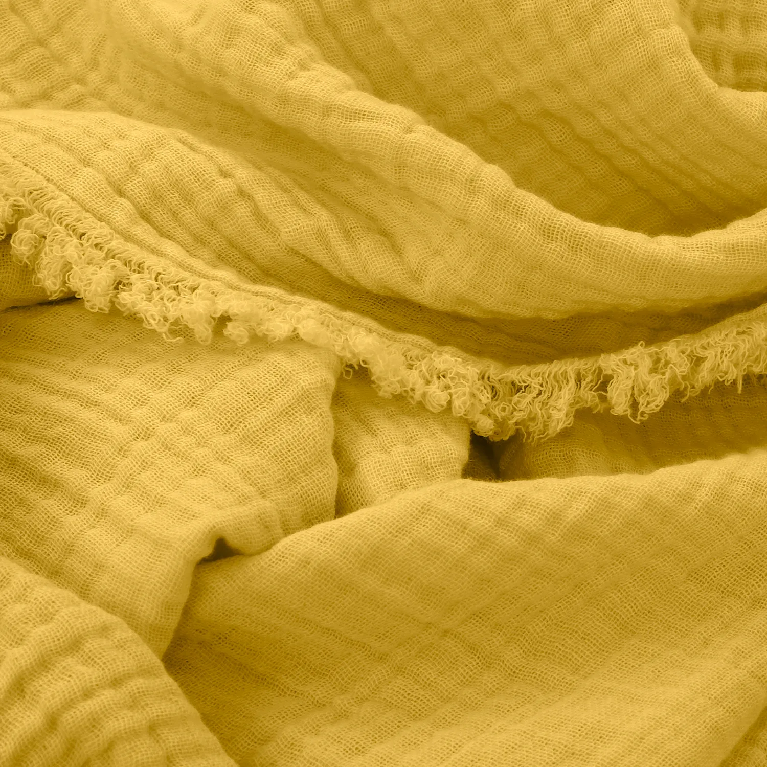 Mantas - Manta de muselina - Dorena (amarillo mostaza)