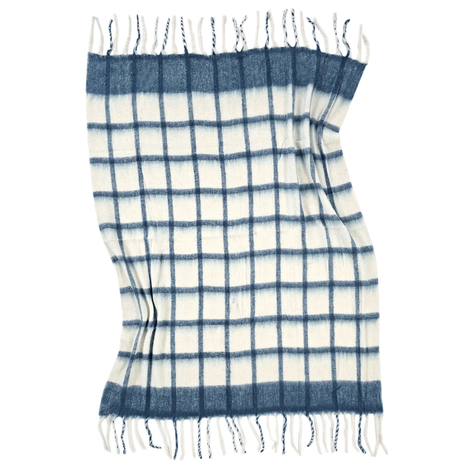 Mantas - Colcha en mezcla de lana - Rachel (azul)