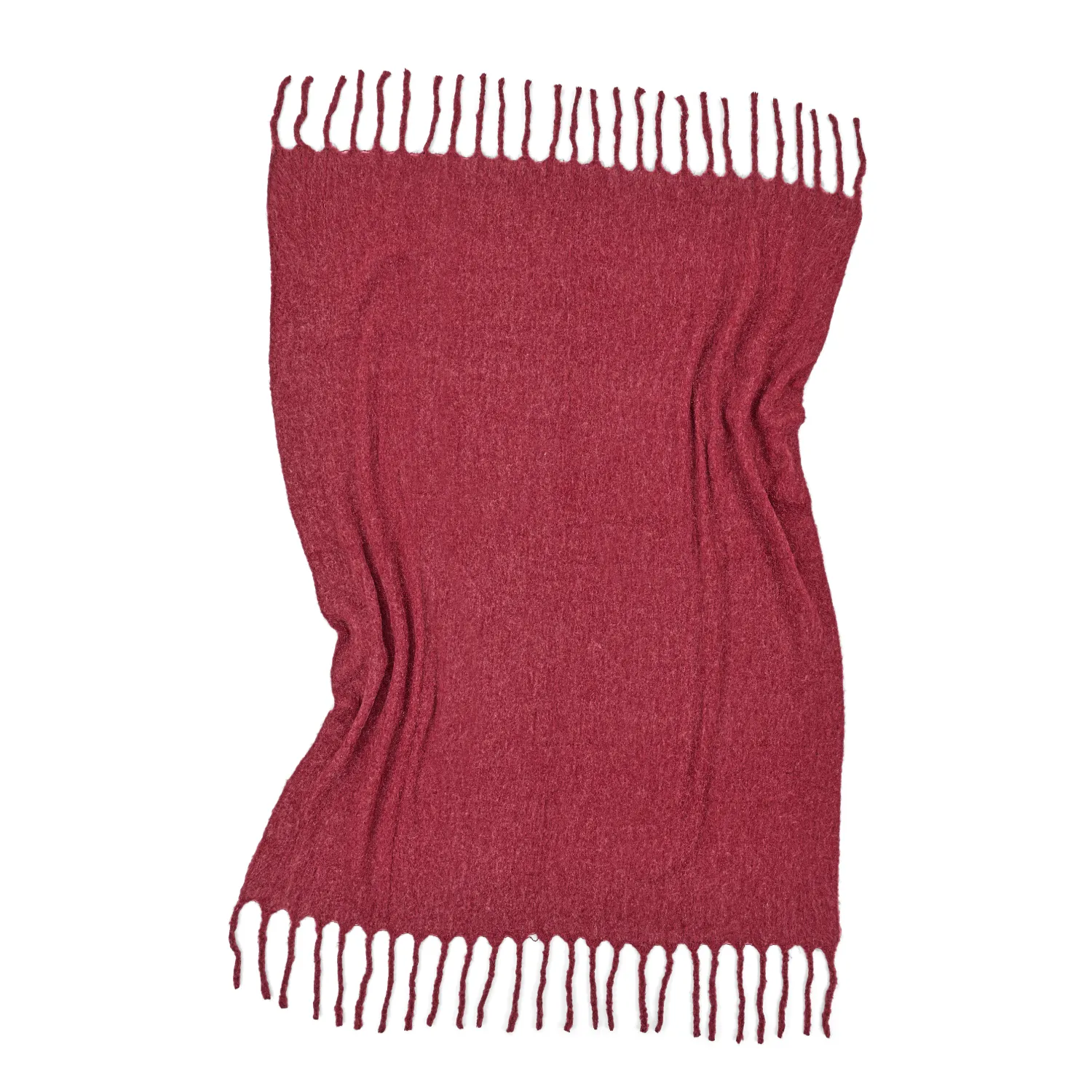 Mantas - Manta de mezcla de lana - Samantha (rojo oscuro)