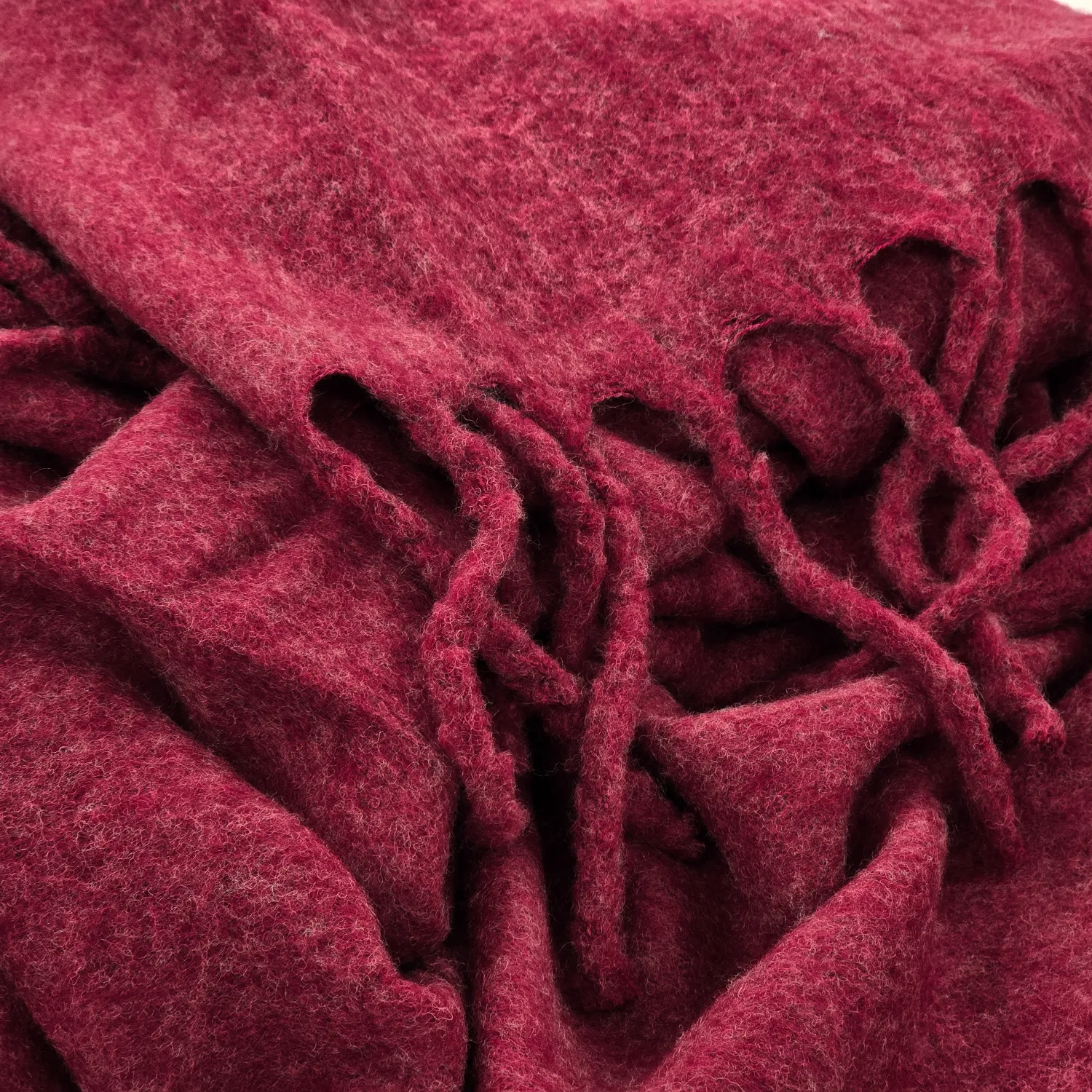 Mantas - Manta de mezcla de lana - Samantha (rojo oscuro)