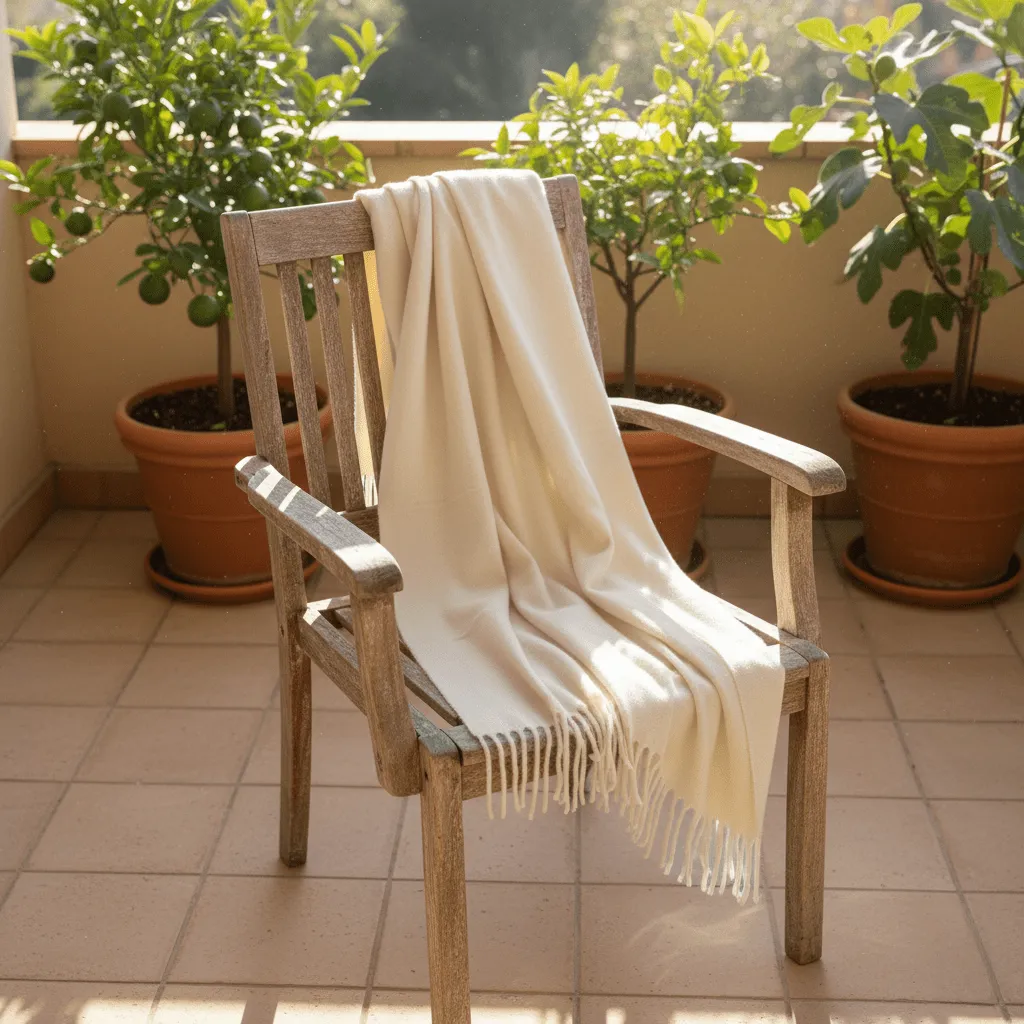 Mantas - Colcha en mezcla de lana - Samantha (offwhite)