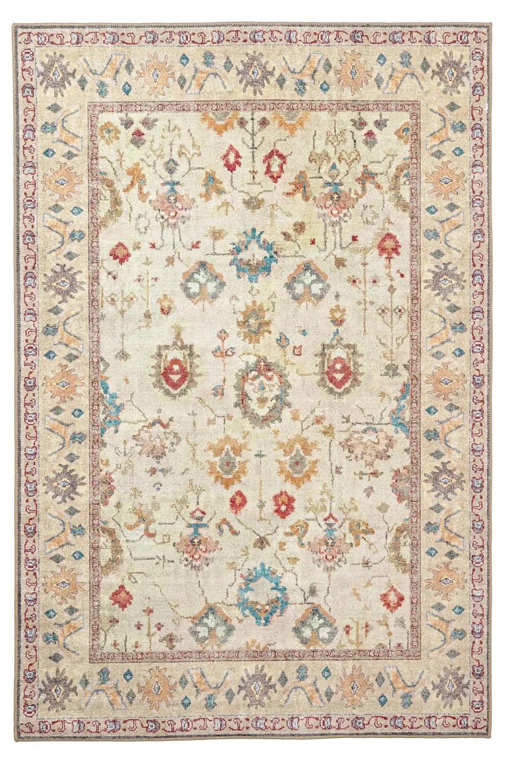 Alfombra de tejido plano - Adira (gris/rosa)