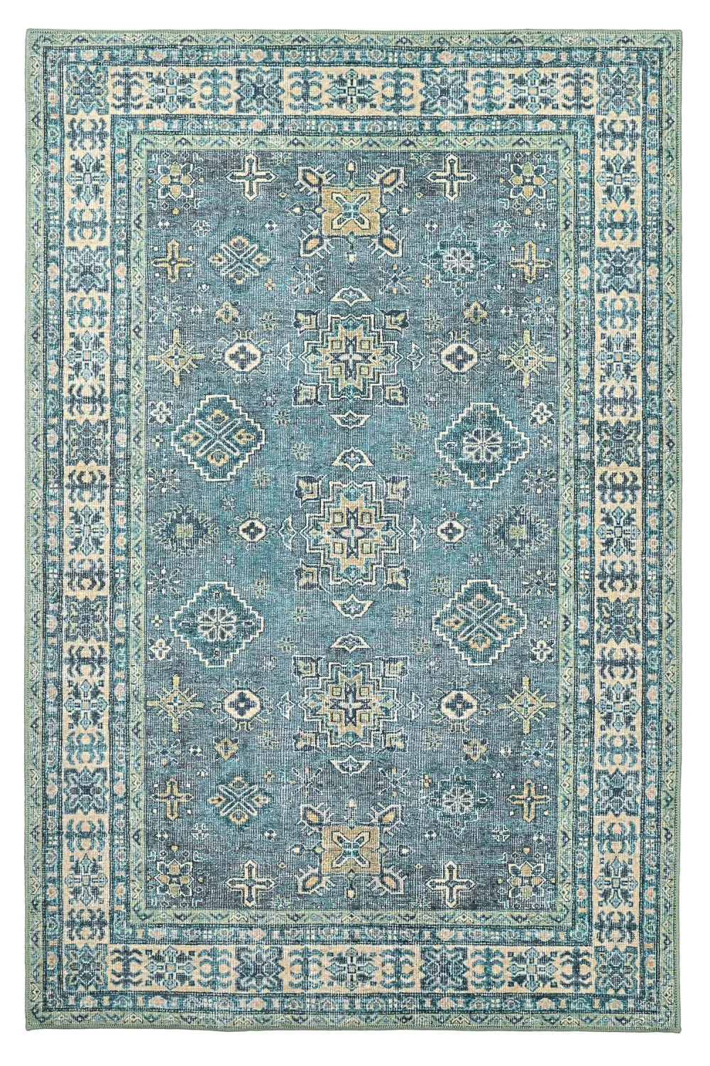 Alfombra de tejido plano - Benaluna (azul/verde)