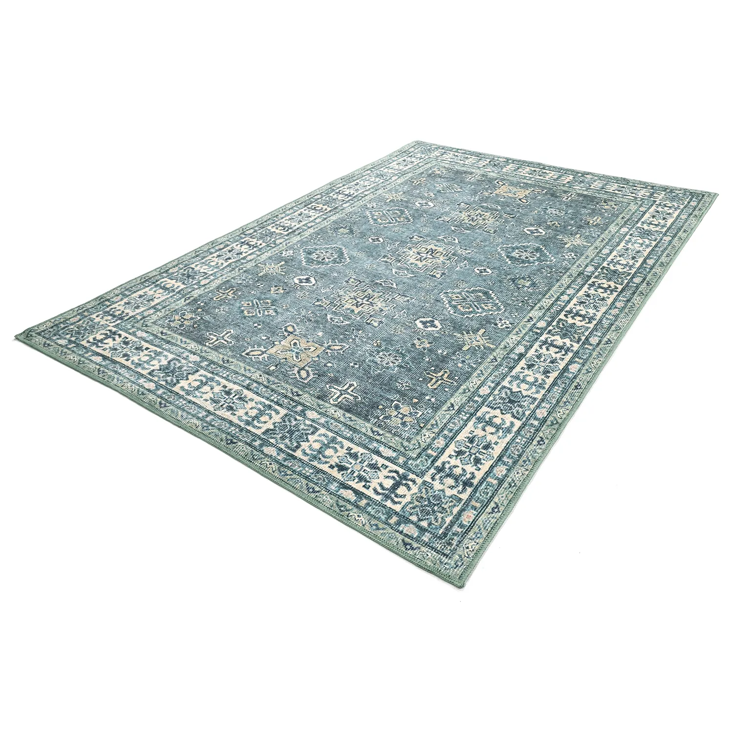 Alfombra de tejido plano - Benaluna (azul/verde)