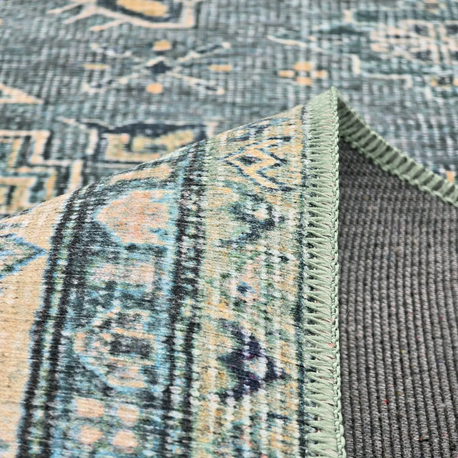 Alfombra de tejido plano - Benaluna (azul/verde)