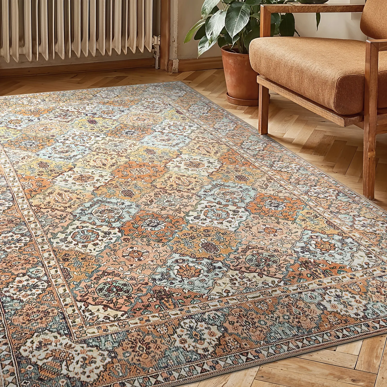 Alfombra de tejido plano - Berelina (beige/multicolor)