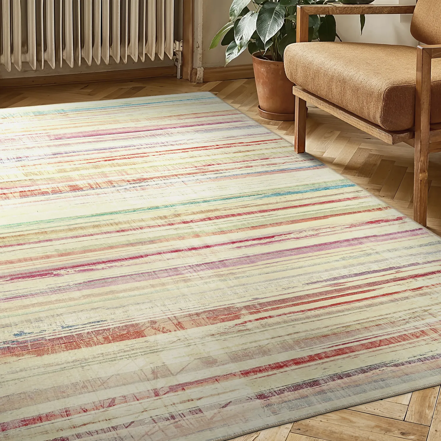 Alfombra de tejido plano - Delara (beige/multicolor)