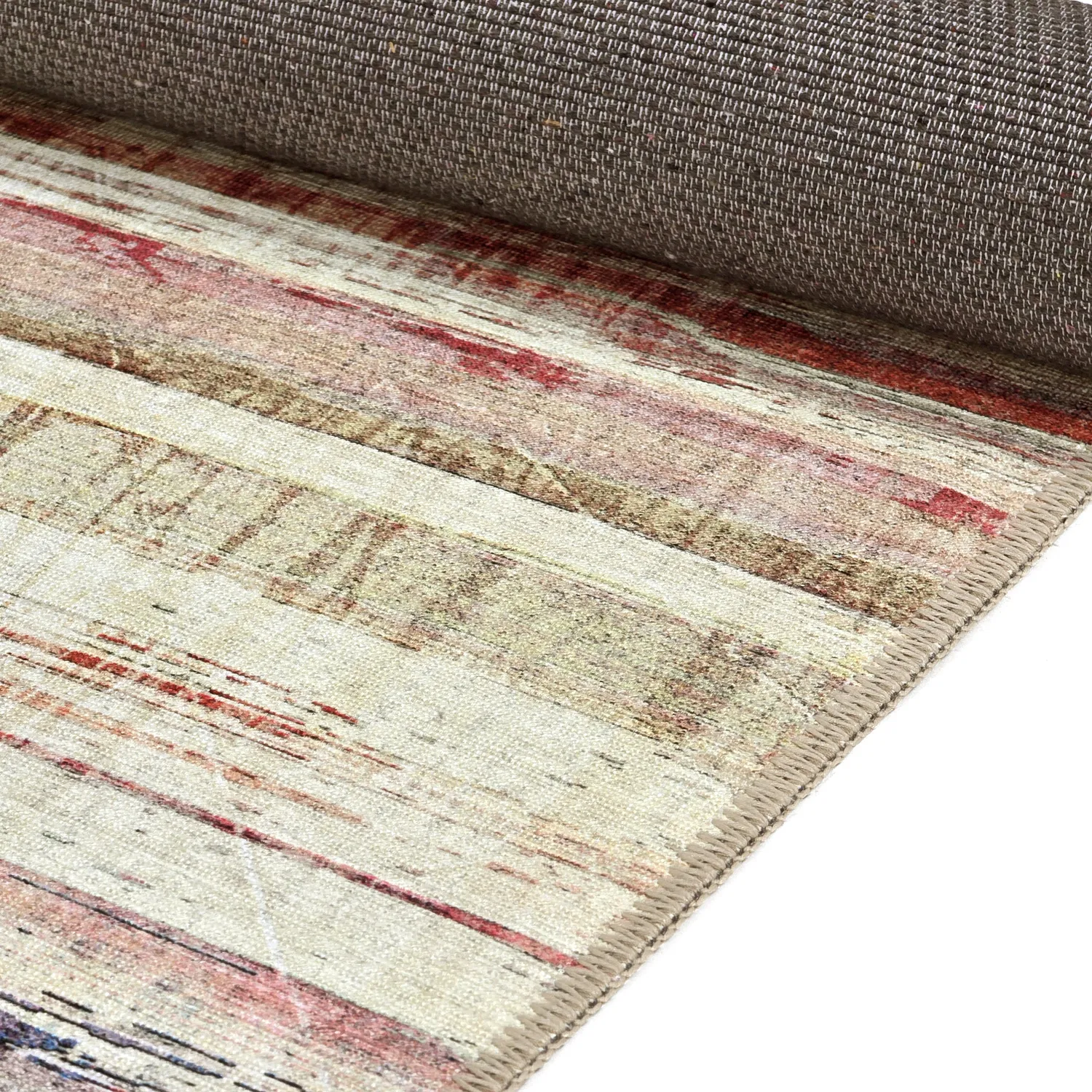 Alfombra de tejido plano - Delara (beige/multicolor)