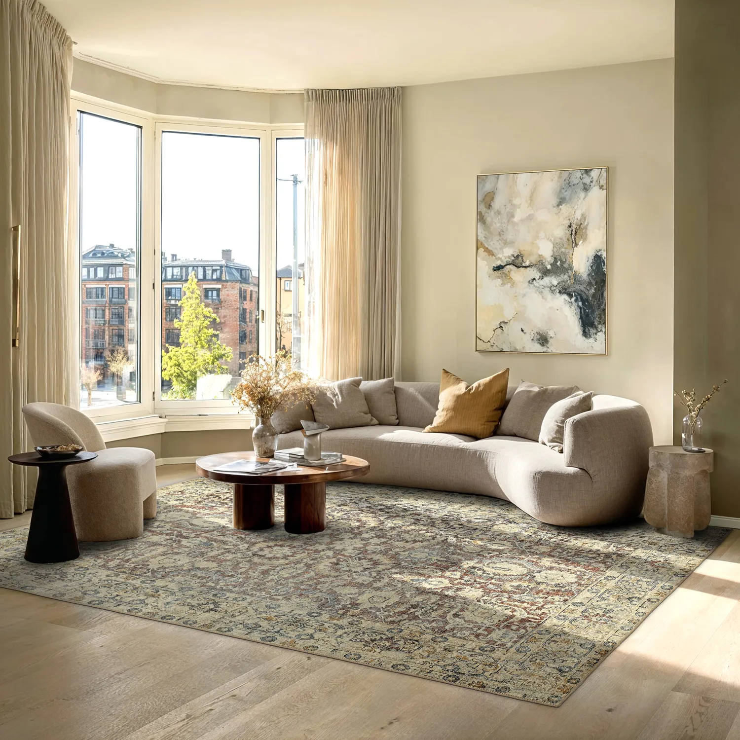 Alfombra de tejido plano - Delvar (beige)