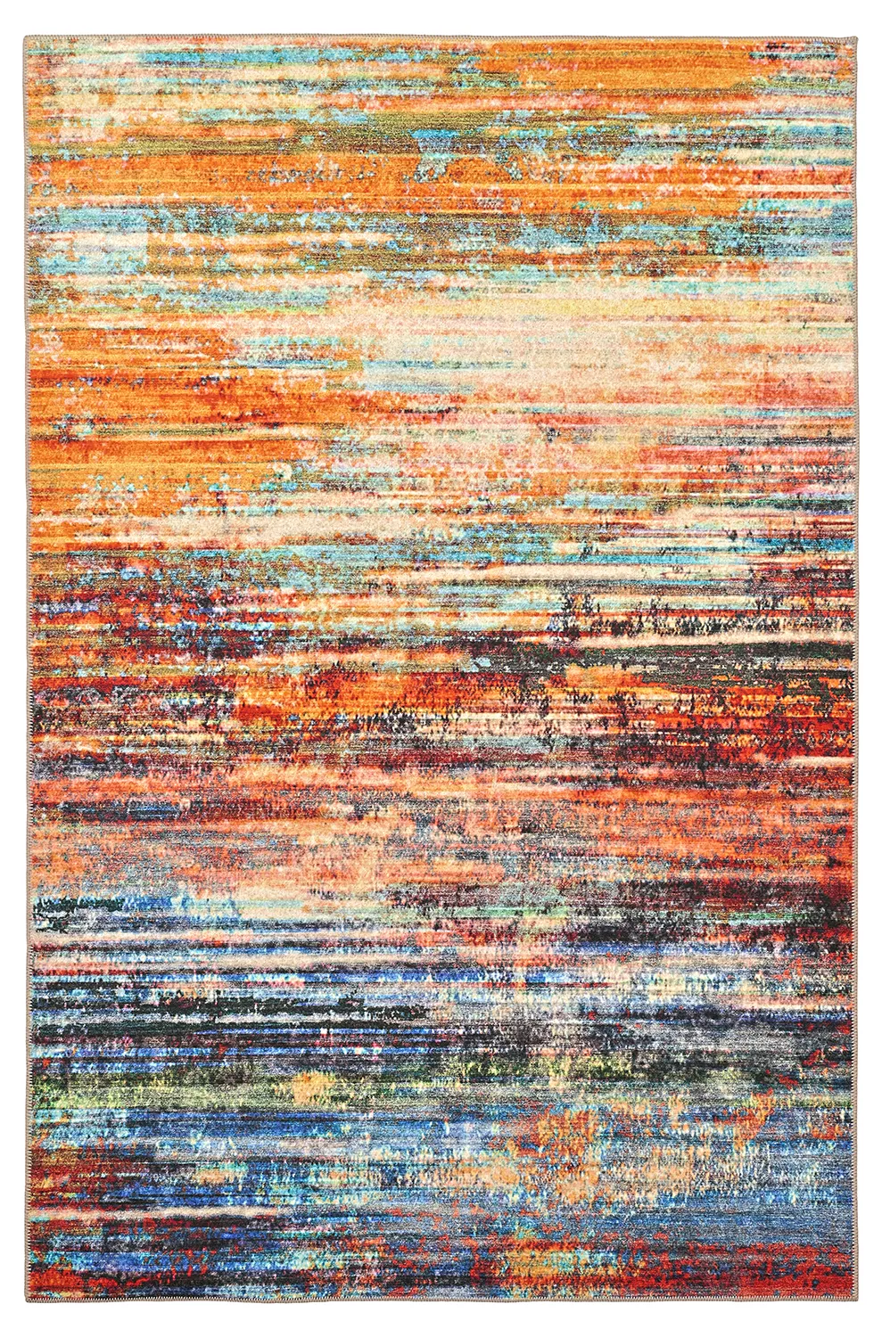 Alfombra de tejido plano - Kazea (naranja/multi)
